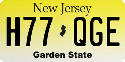 NJ license plate H77QGE
