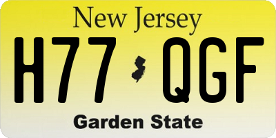 NJ license plate H77QGF