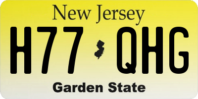 NJ license plate H77QHG
