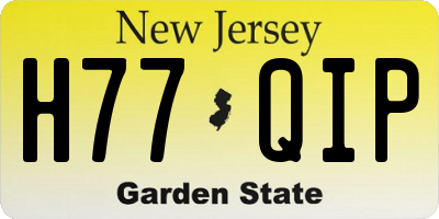 NJ license plate H77QIP