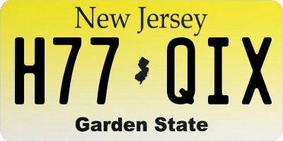 NJ license plate H77QIX