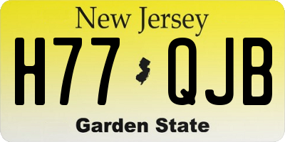 NJ license plate H77QJB