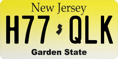 NJ license plate H77QLK