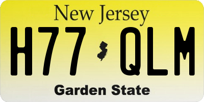 NJ license plate H77QLM