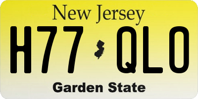 NJ license plate H77QLO