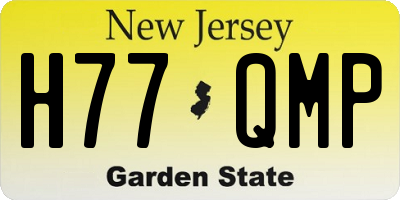 NJ license plate H77QMP