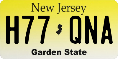 NJ license plate H77QNA