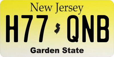 NJ license plate H77QNB
