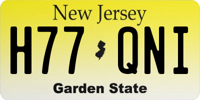 NJ license plate H77QNI