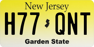 NJ license plate H77QNT