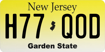 NJ license plate H77QOD