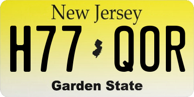 NJ license plate H77QOR