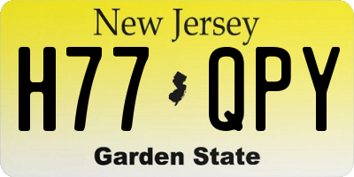 NJ license plate H77QPY