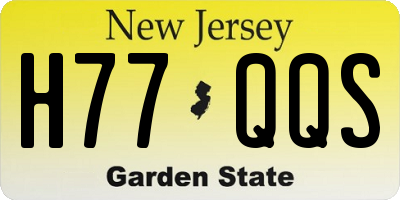NJ license plate H77QQS