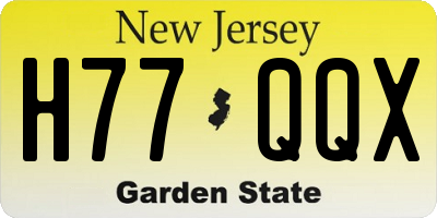 NJ license plate H77QQX