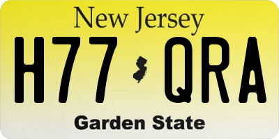 NJ license plate H77QRA