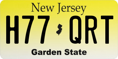 NJ license plate H77QRT