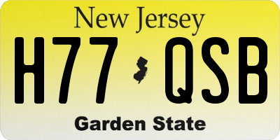 NJ license plate H77QSB