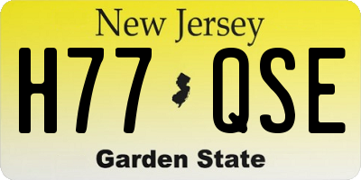 NJ license plate H77QSE