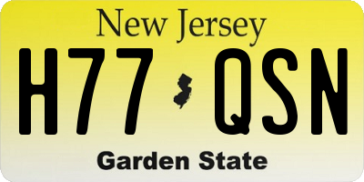 NJ license plate H77QSN