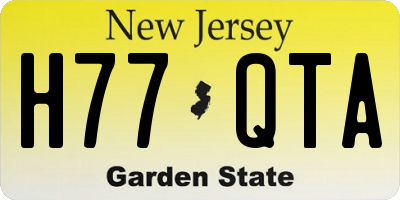 NJ license plate H77QTA