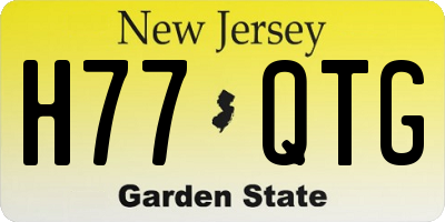 NJ license plate H77QTG