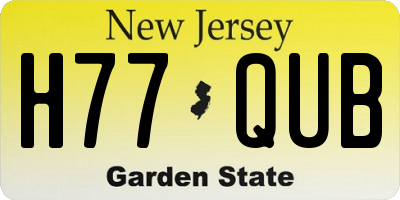 NJ license plate H77QUB
