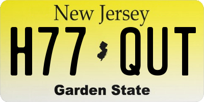 NJ license plate H77QUT
