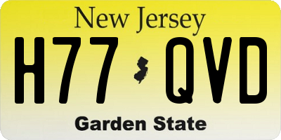 NJ license plate H77QVD