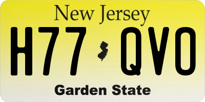 NJ license plate H77QVO