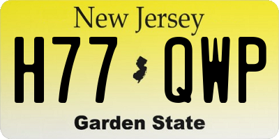 NJ license plate H77QWP