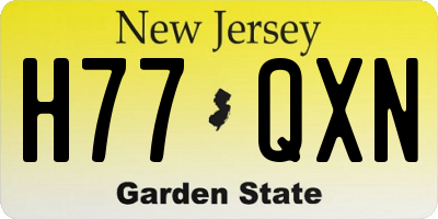 NJ license plate H77QXN