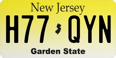 NJ license plate H77QYN