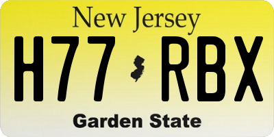NJ license plate H77RBX