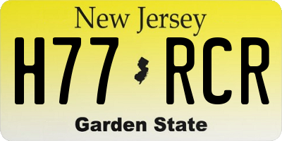 NJ license plate H77RCR