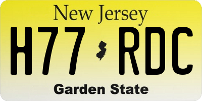 NJ license plate H77RDC
