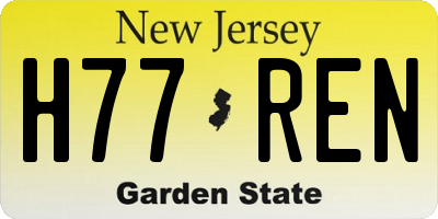 NJ license plate H77REN