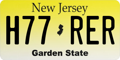 NJ license plate H77RER