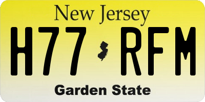 NJ license plate H77RFM
