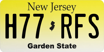 NJ license plate H77RFS