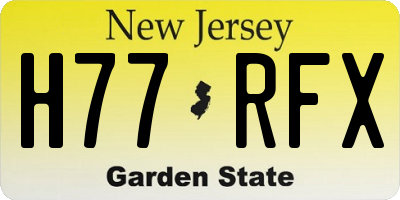 NJ license plate H77RFX