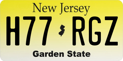 NJ license plate H77RGZ