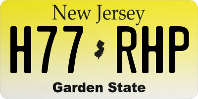 NJ license plate H77RHP