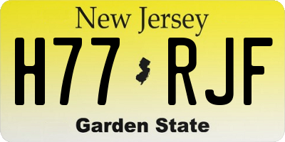 NJ license plate H77RJF