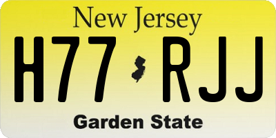 NJ license plate H77RJJ