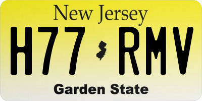 NJ license plate H77RMV