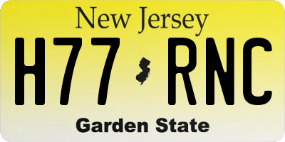 NJ license plate H77RNC