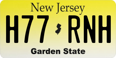 NJ license plate H77RNH