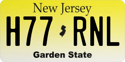 NJ license plate H77RNL