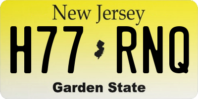 NJ license plate H77RNQ